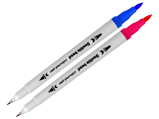 Set mit 12 doppelseitigen Markern in verschiedenen Farben in einem Organizer