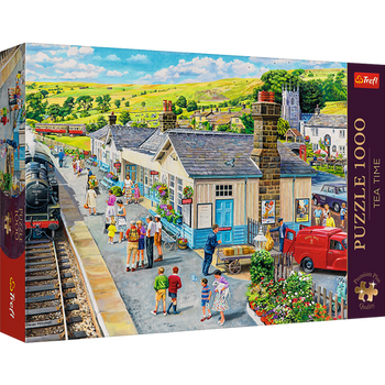 Puzzle - "1000 Premium Plus" - Teezeit: Bahnhof Trefl 10810