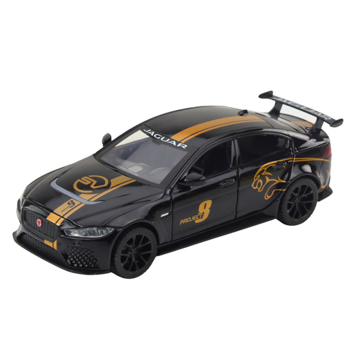 Sportwagen Metall Pullback Antrieb Lichter Geräusche Schwarz 1:32