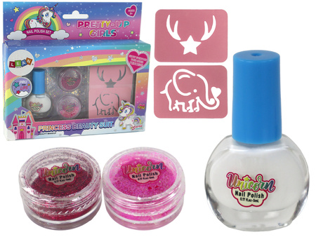 Beauty Set Nagellack, lose Glitzerschablonen