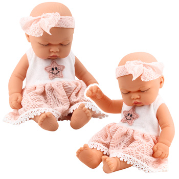 Schlafendes Baby Doll Rosa Spitzenkleid mit Stern-Stirnband