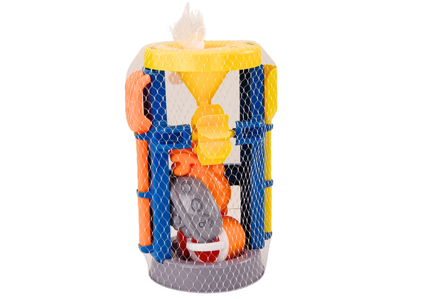 Sandspielzeug, große Mühle, Spachtel, Rechen, Gießkanne, Formen