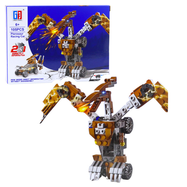 Dinosaurier-Auto 2in1 Bausteine 105-132 Teile Mix