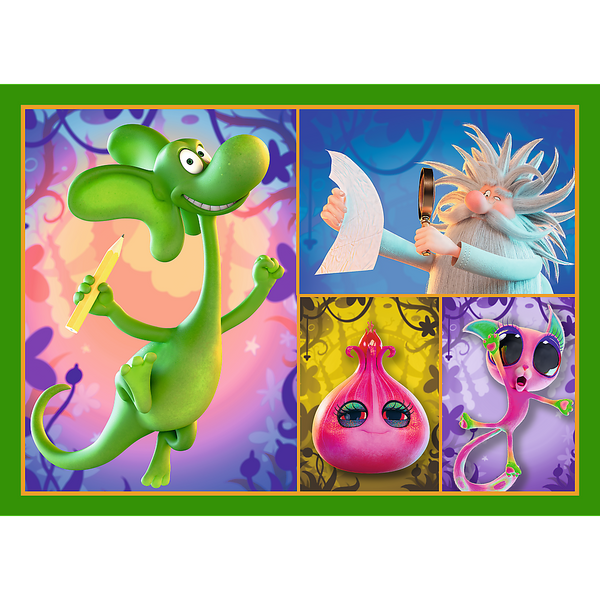 Puzzle 4in1 Welt des Diplodocus Drachen Menschlicher Film Diplodocus 34663