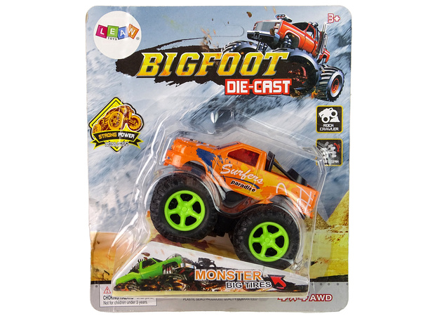 Resorak Monster Truck Pull Back Antrieb Gummireifen Metallkarosserie + Entfaltende Rampe