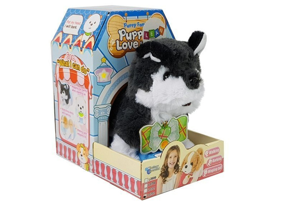 Interactive Husky Battery Operated Dog Walks Moves His Tail Sound