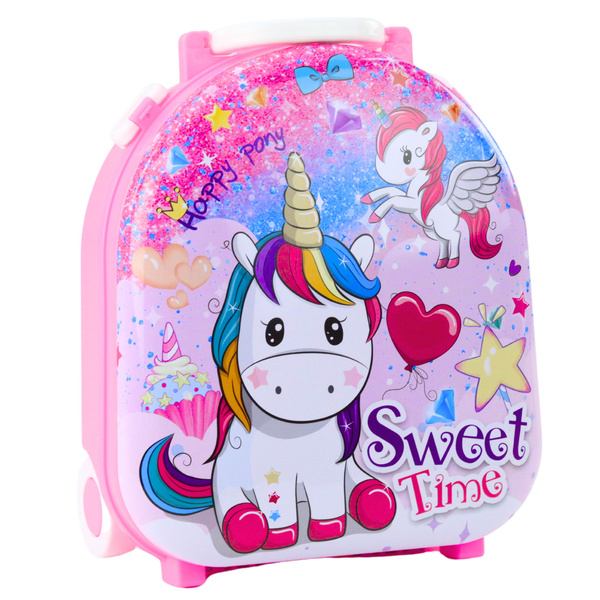 Beauty Set Schminktisch im Koffer 2 in 1 Zubehör Einhorn Pink