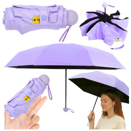 Faltbarer Taschenschirm mit UV-Schutz UPF 50+, lila Etui, 90 cm