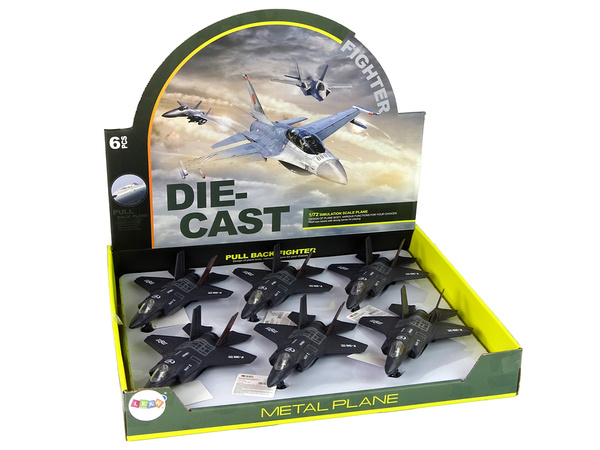 Airplane Friction Drive Lights Sounds 1:72 Black