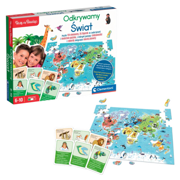 Educational Game Puzzle & Quizzes: Animals Discover the World Play and Learn Polish Language Clementoni 50779