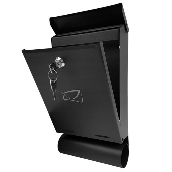 Skrzynka Pocztowa Na Listy Gazety Stal Ocynkowana Czarna 32,5x22,5x9,5cm