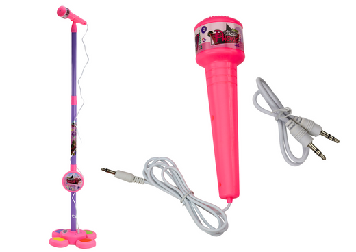 Microphone with Stand for Children, Adjustable, Pink