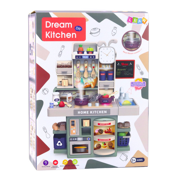 Children's Kitchen For Children Water Steam Lights Sounds Accessories 33 pcs.