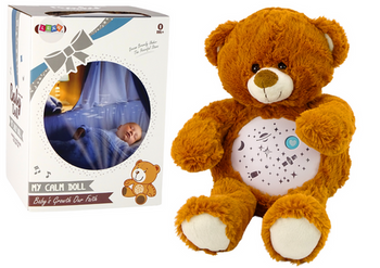 Teddy Bear Sleeping Lights Sounds Night and Day Mode Brown