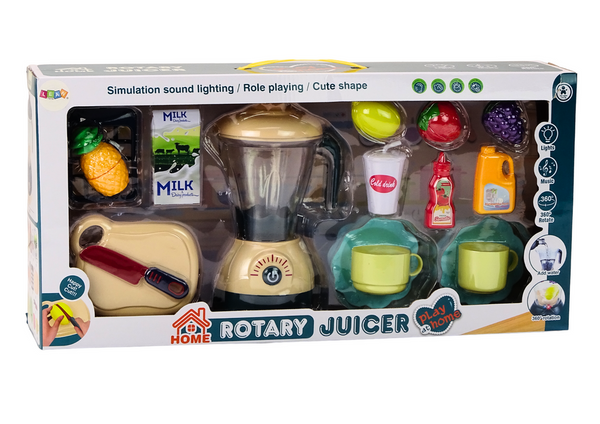 Electric Blender Set, Fruits for Slicing, Lights, and Sounds