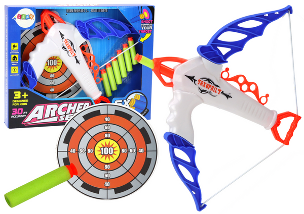 Bogen mit Zielscheibe für Softpfeile mit Saugnapf, 6 Stück