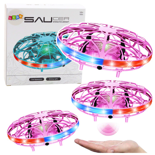 Hand Controlled UFO Drone LED Lights Pink
