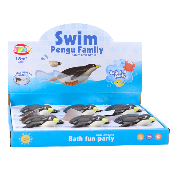 Floating Penguin Wind-Up Bath Water Toy Gray 14.5 cm