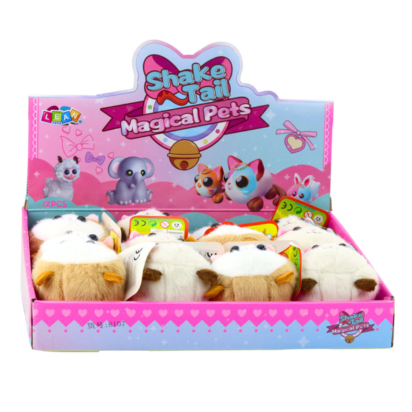 Plüsch-Kätzchen-Maskottchen mit wackelndem Schwanz, braun und weiß