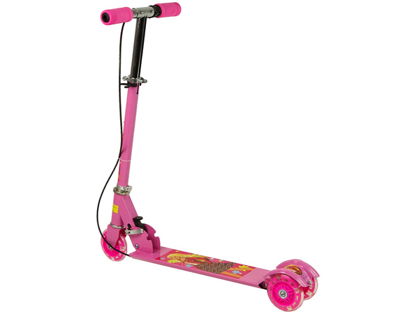 Dreirädriger Tretroller Leuchtende LED-Räder Rosa mit Handbremse