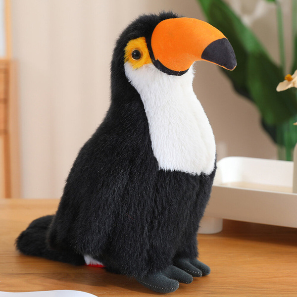 Plush Toy Mascot Cuddly Toucan Bird Black and White 30cm