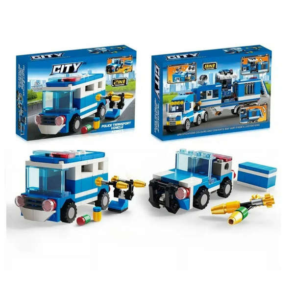 Construction Blocks Police Helicopter Vehicles Buildings 98-118 pcs Mix