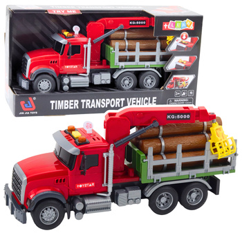 Timber Crane Truck Lights Sounds Red 1:14