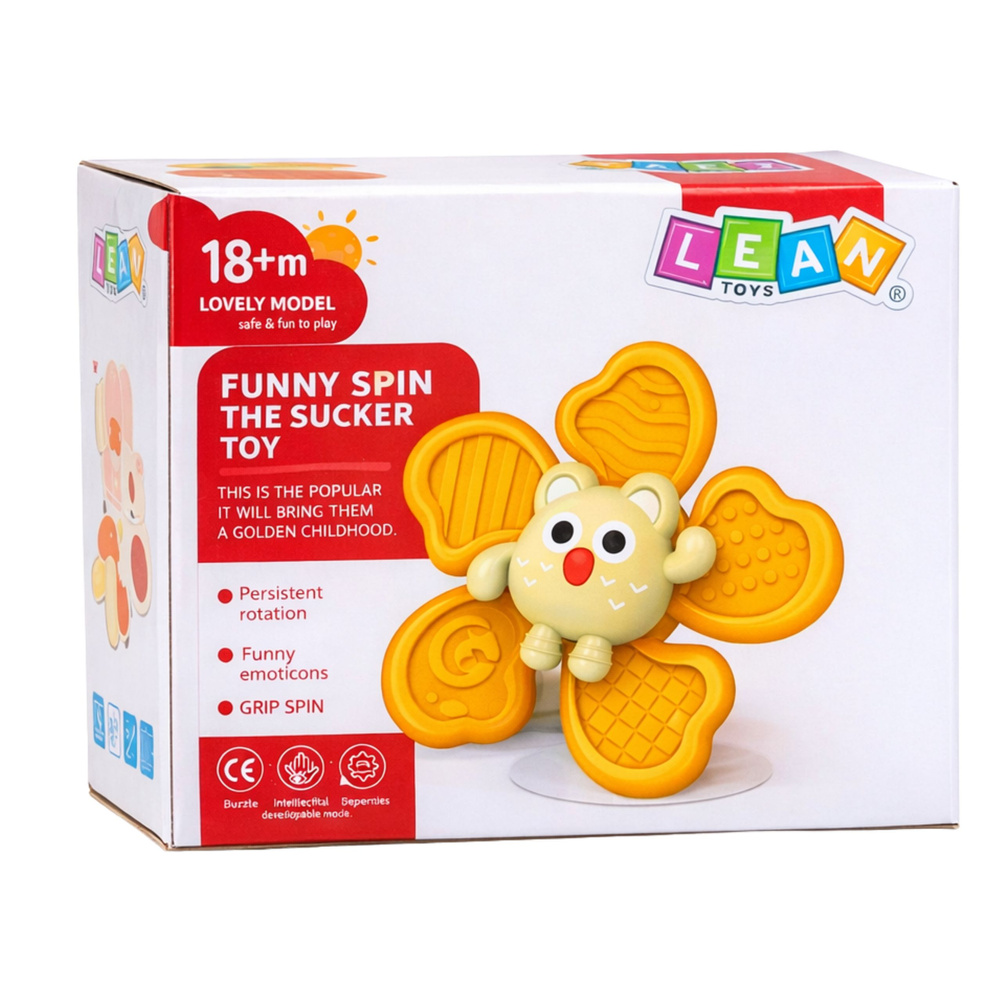 Zestaw Fidget Spinnery Grzechotki Wirujące Przyssawki Kolorowe 3 szt.