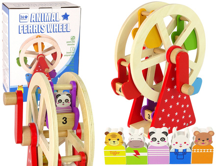 Rotating Wooden Ferris Wheel Figures