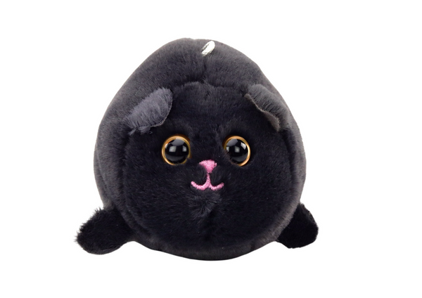 Plush Stretched Cat Jumping Mascot Black