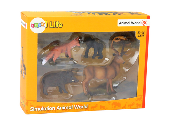 Figurenset: Waldtiere, Hirsch, Wildschwein, Fuchs, Gorilla