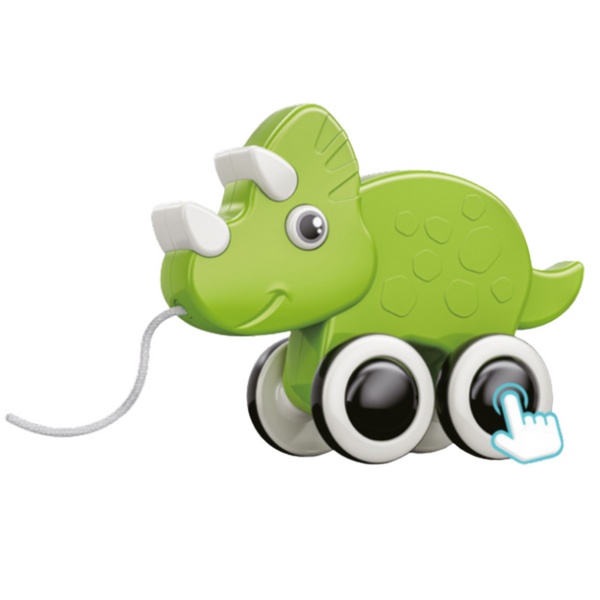 Dinosaurier-Zugschnur-Spielzeug mit Quietscher, Eco, Grün