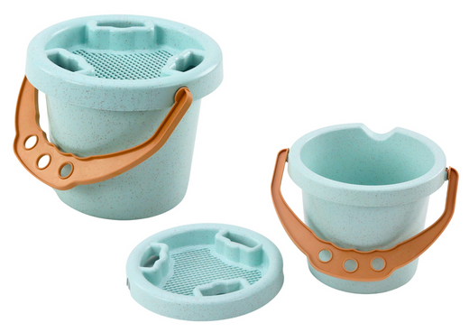 Sand Bucket Set Shovel Rake Strainer Moulds Pastel