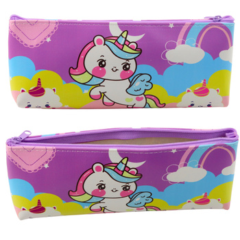 School Pencil Case for Girls with Unicorn Motif Colorful Pastel