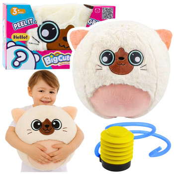 Hüpfball mit Wachstumsfunktion, weiß, Kätzchenmotiv, 50 cm