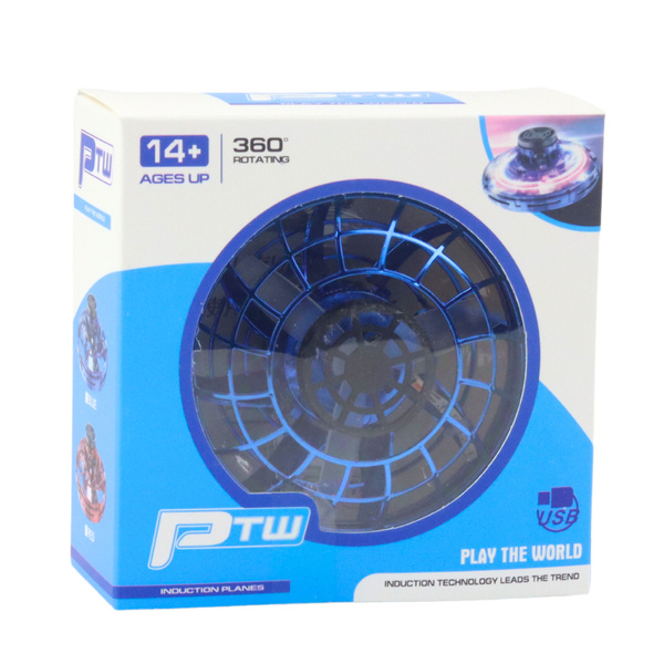 Flying Disc UFO Throwing LED Light Gyroscope Blue