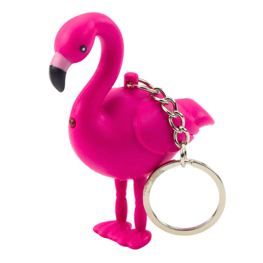 Flamingo Backpack Keychain LED Sounds Pink