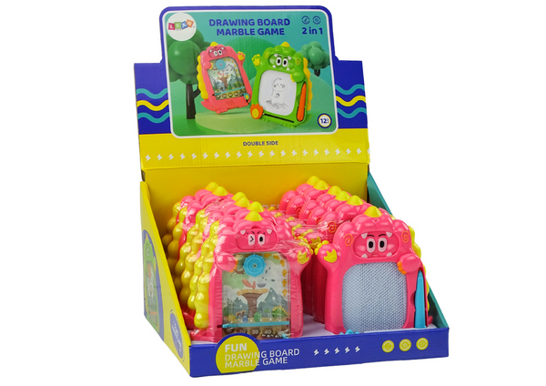 Zeichenbrett-Taschenspiel 2in1 Rosa Dinosaurier