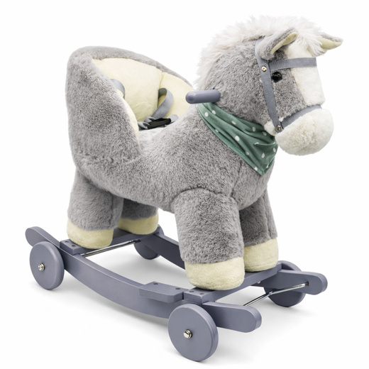 Rocking Horse Ride-on 2 in 1 Donkey Rocker for Toddlers Light Gray