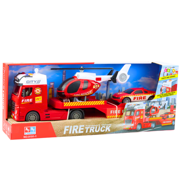 Fire Truck Helicopter Car Lights Sounds Set