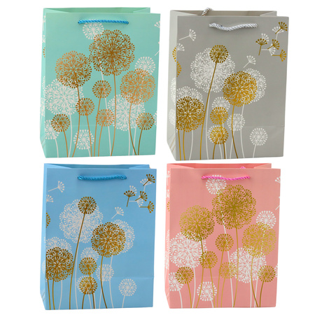 Gift Bag Dandelions Gold Elements 23 x 18 x 10.5 cm