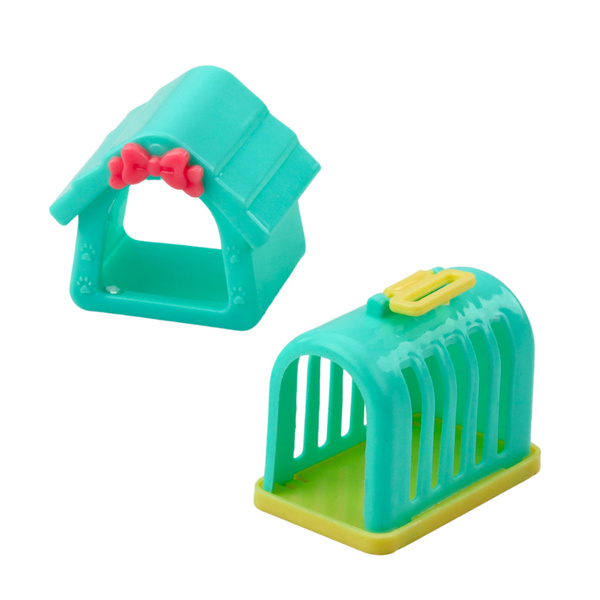 Set of Figures Rubber Dogs Squeaker Kennel Transporter 6pcs