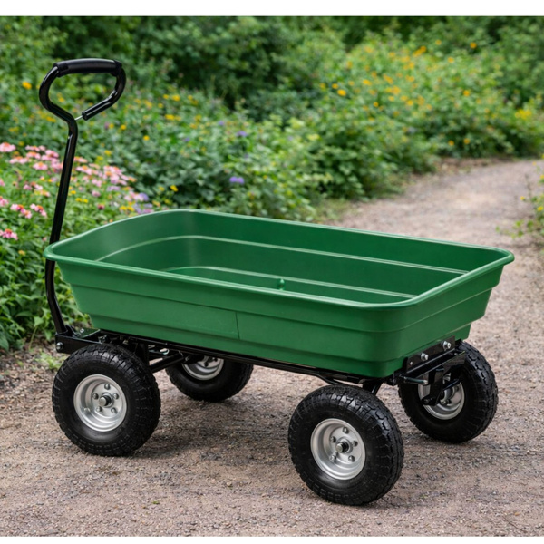 Gartentransportwagen mit abnehmbarer Kippmulde, grün, 120 kg