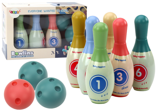 Arcade-Spiel-Set mit 6 bunten Bowling-Pins