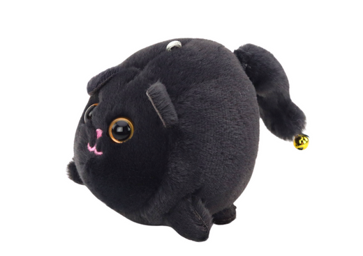 Plush Stretched Cat Jumping Mascot Black