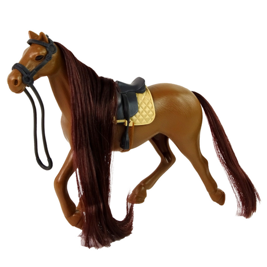 Horse With Long Mane Saddle Cup Brush Accessories Brown
