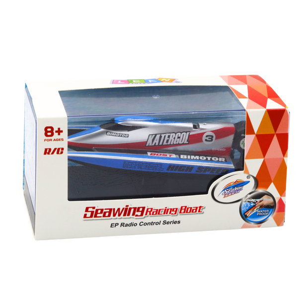 Ferngesteuertes Motorboot RC Blau-Silber 14cm