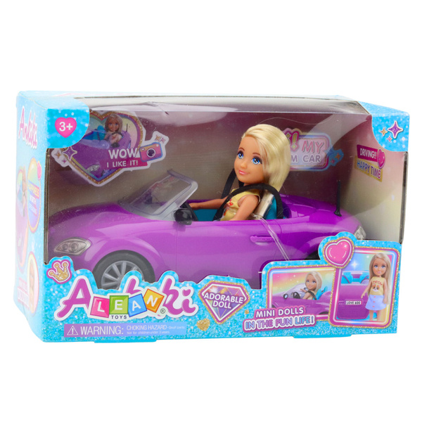 Ankiki Mini Doll Car Convertible Purple Set