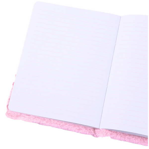 Plush Notebook Lined With Green Dinosaur 3D Colorful