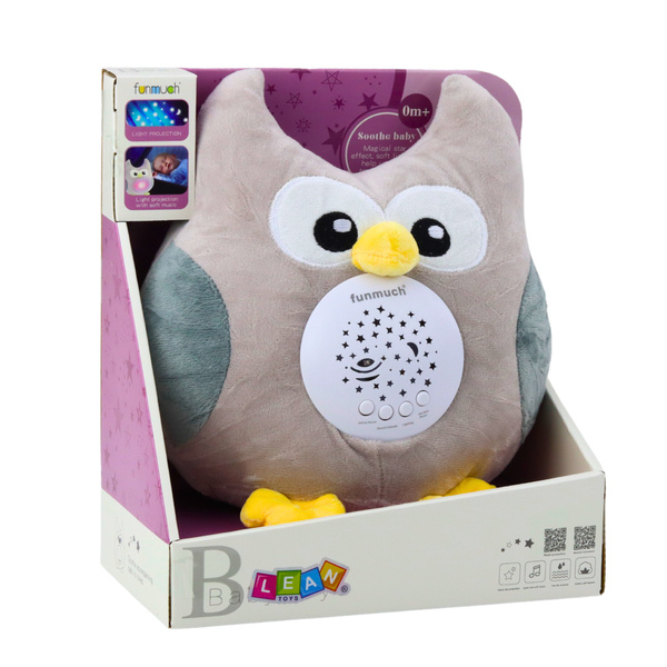 Plush Owl Sleeping Cuddly Toy Projector Sound